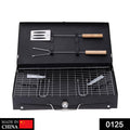 Unfolded FirePot Portable Barbecue Grill, showcasing the charcoal tray and grill rack.