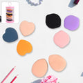 Close-up of mini finger makeup powder puff for foundation and concealer