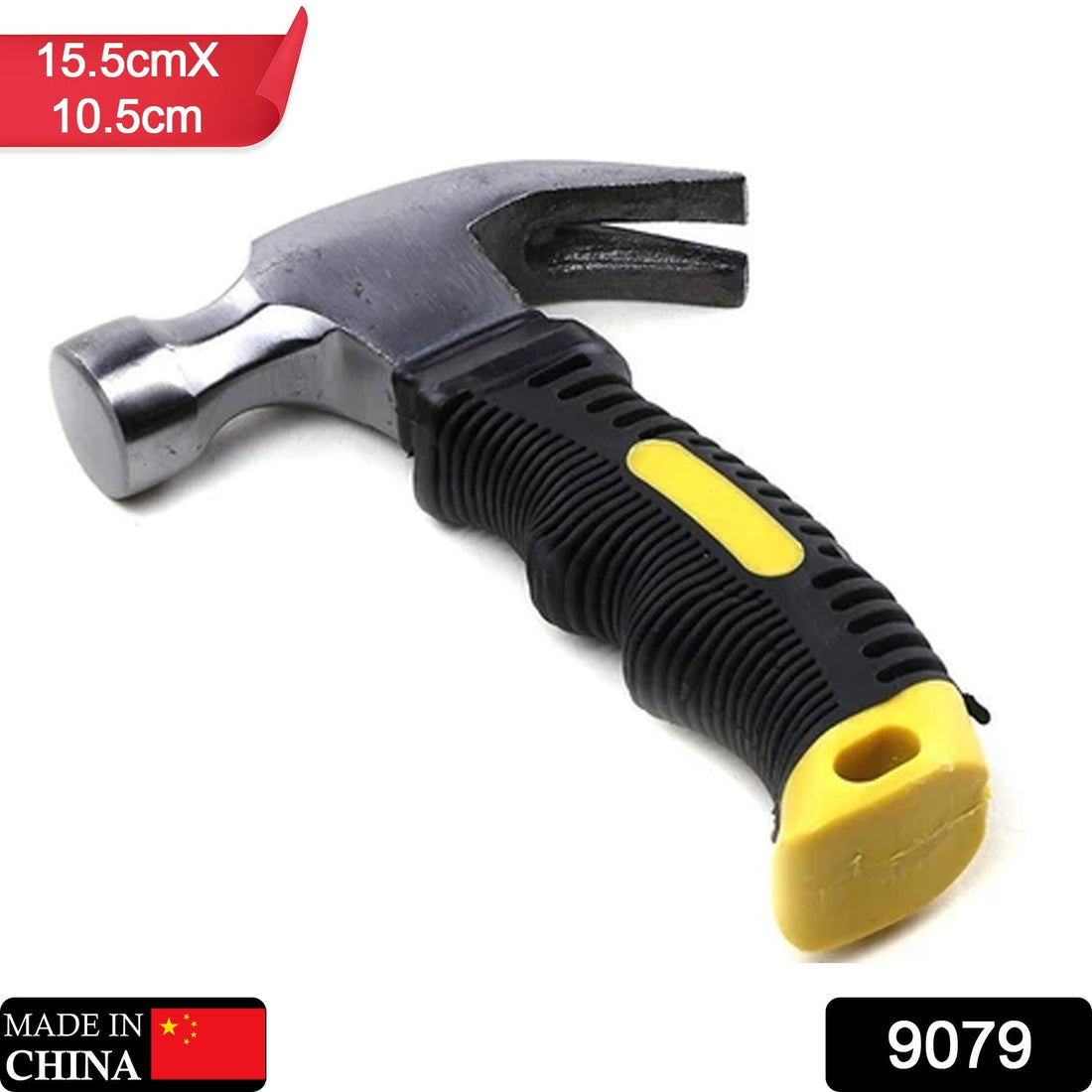 Image of the mini claw hammer with its short handle and plastic grip.