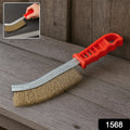 Close-up of the durable steel bristles on the metal cleaning brush.