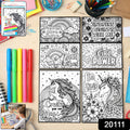 Complete view of Creative Kids Colouring & Activity Poster Set with 11 inspiring sheets