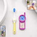 Kids toothbrush set with cartoon character design in packaging