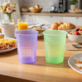 Side view of reusable plastic drinking glass with 200 ML capacity