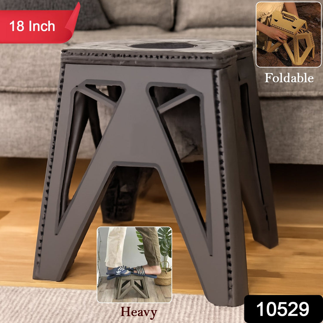 Supermom 18 inch folding stool providing secure and portable seating