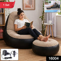 Side view of inflatable air sofa chair with footrest