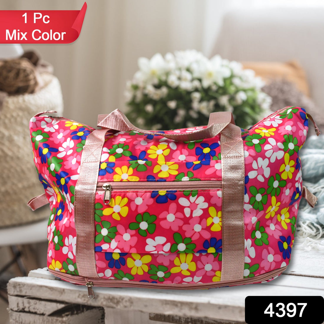 A stylish black foldable travel bag with an expandable bottom layer, perfect for weekend trips.
