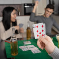 Black and white photo of Magic Show playing cards