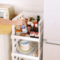 The foldable storage solution shown in a bedroom closet, neatly organizing clothes.