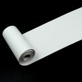 A thermal printer paper roll showcasing a crisp, clear black and white printed image.