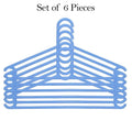 Detailed view of the hook on a plastic clothes hanger, designed for stability.