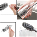 Durable bottle cleaning brush making kitchen chores easy.