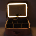 Sturdy handle on the LED makeup organizer box for easy carrying