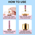 Close-up of the bottom-fill mechanism of the mini refillable perfume bottle.