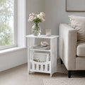 Elegant wooden finish space-saving side table
