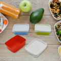 Set of Tidy Table's airtight food containers placed on a modern kitchen counter.