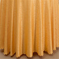 Folded reusable table cloth made of thick polyester fabric ready for use.