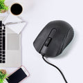 Side view of the ergonomic Compshop Wired Optical Mouse M-022, designed for comfort.