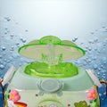 Top-down perspective of the green Donut Water Bottle, featuring the secure lid and pop-up straw.