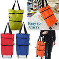 Compact FERVENT foldable trolley bag, showing its sturdy Oxford fabric construction.