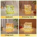 Interior view of the handmade Tulip LED night light with intricate floral arrangement.