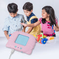 Rear view of the learning machine showing charging port and speaker.