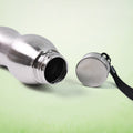 Close-up of durable stainless steel bottle surface