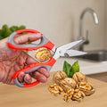 Detachable multi-function kitchen scissors disassembled, showing components for easy cleaning.