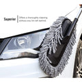 Angled view of the car duster showcasing its long retractable handle.