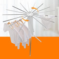 Detailed view of the octopus rotating clothes drying rack arms, highlighting durable build.