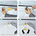 Organized clothes closet using plastic triangle hanger connector hooks