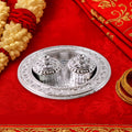 The small Kumkum Thali Holder filled with vibrant haldi and kumkum powder.