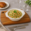 Deep plastic bowl ideal for mixing batters and serving meals