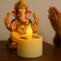 Solar powered LED candle lamp suitable for festive and home decor