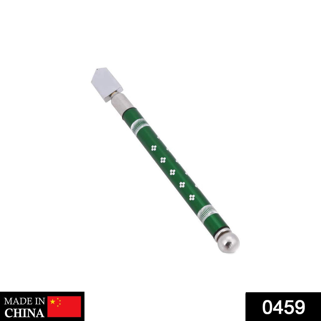Glass cutter with a comfortable pencil-style grip for precise cutting.