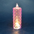 Purple LED crystal candlelight with sparkling swirl effect for festive use
