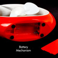 Angled view of the vibrant red Mini Cooling USB Fan for personal comfort.