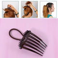 Angled view of the ergonomic Ponytail Comb, highlighting its curved design for a natural fit.