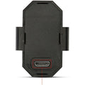 Mini LED strobe light securely mounted on a bicycle wheel, enhancing night-time visibility.