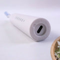 Close detail of ergonomic handle on rechargeable electric toothbrush