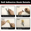 Water and oil resistant sticky wall hooks in use