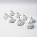 Lotus shaped LED flameless tealight candles used for festive puja decor