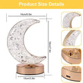 Decorative Moon Crystal Lamp glowing softly, enhancing room ambiance.