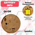 Detailed view of the chirping bird toy's features, including its moving beak and sound sensor.