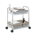 Organized storage trolley with two layers for daily essentials and snacks