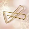 Golden tone fabric holding brooch pin ideal for shawl and scarf