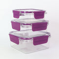 3-piece airtight square food container set, ideal for leftovers
