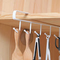 Simple sliding installation of the metal under-shelf rack onto cabinet shelf