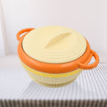 800ml insulated hot pot displaying its heat retention features.