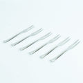Apex stainless steel fruit fork set showcased for parties and gifting