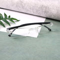 Lightweight rimless reading glasses with flexible temples for secure fit